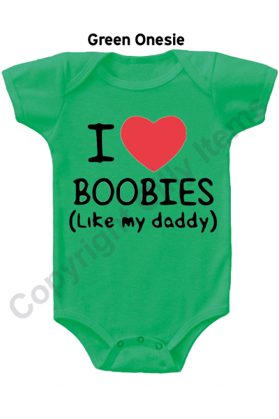 I Love Boobies Like My Daddy Gerber Onesie Funny Baby Shower Gift Infant T Shirt